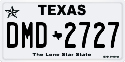 TX license plate DMD2727