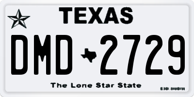 TX license plate DMD2729