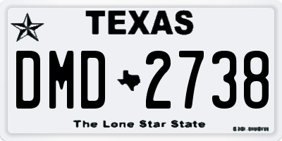 TX license plate DMD2738