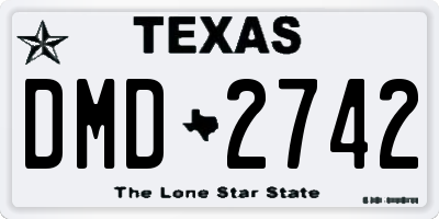 TX license plate DMD2742