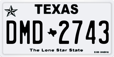 TX license plate DMD2743