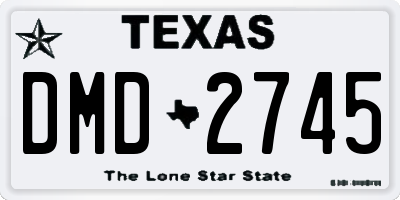 TX license plate DMD2745