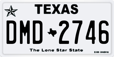 TX license plate DMD2746