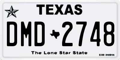 TX license plate DMD2748