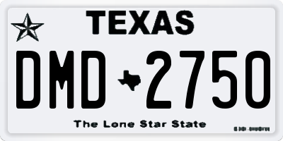 TX license plate DMD2750