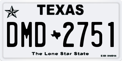 TX license plate DMD2751
