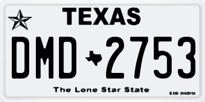 TX license plate DMD2753