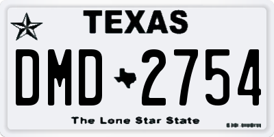 TX license plate DMD2754