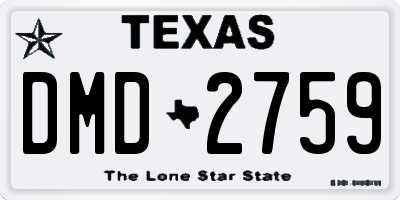 TX license plate DMD2759