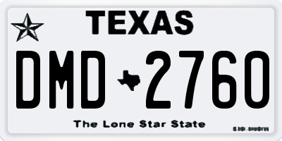 TX license plate DMD2760