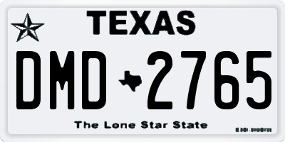 TX license plate DMD2765