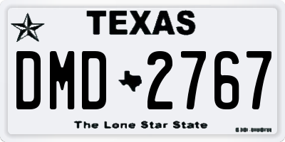 TX license plate DMD2767