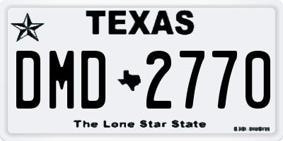 TX license plate DMD2770