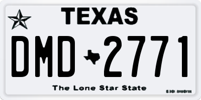 TX license plate DMD2771