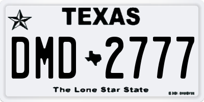 TX license plate DMD2777