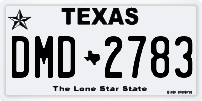 TX license plate DMD2783
