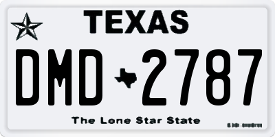 TX license plate DMD2787