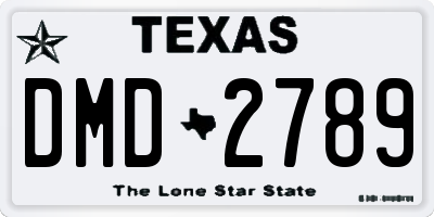 TX license plate DMD2789