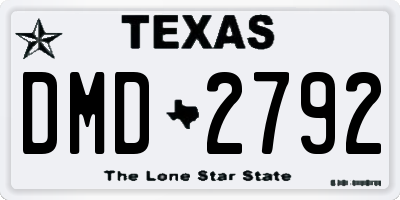 TX license plate DMD2792
