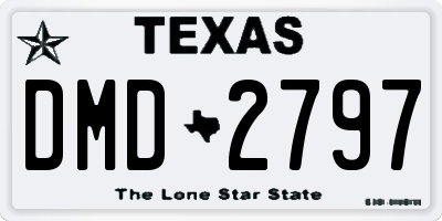 TX license plate DMD2797