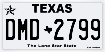 TX license plate DMD2799