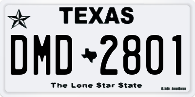 TX license plate DMD2801
