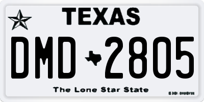 TX license plate DMD2805