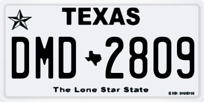 TX license plate DMD2809
