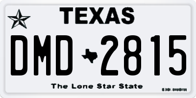 TX license plate DMD2815