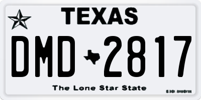 TX license plate DMD2817