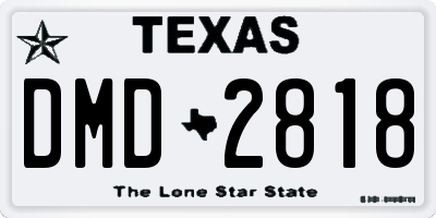 TX license plate DMD2818