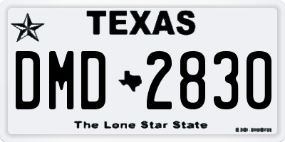 TX license plate DMD2830