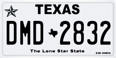 TX license plate DMD2832