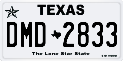 TX license plate DMD2833