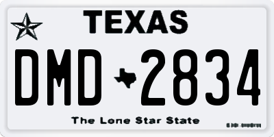TX license plate DMD2834