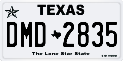 TX license plate DMD2835