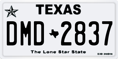TX license plate DMD2837