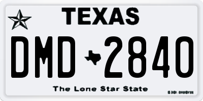 TX license plate DMD2840