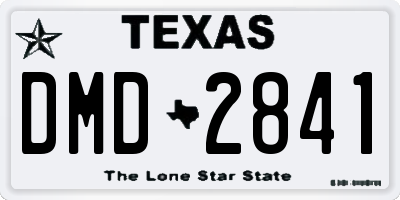 TX license plate DMD2841