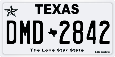TX license plate DMD2842