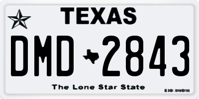 TX license plate DMD2843