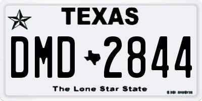 TX license plate DMD2844
