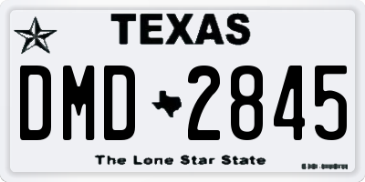 TX license plate DMD2845