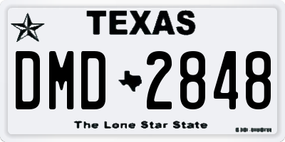 TX license plate DMD2848