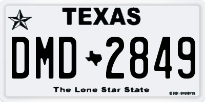 TX license plate DMD2849