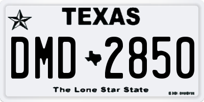 TX license plate DMD2850