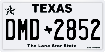 TX license plate DMD2852