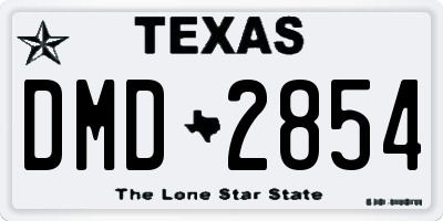 TX license plate DMD2854