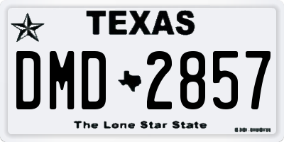 TX license plate DMD2857