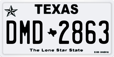 TX license plate DMD2863